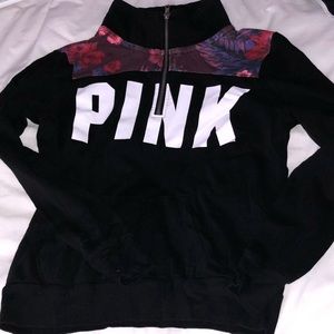 PINK 3/4 zip sweat shirt